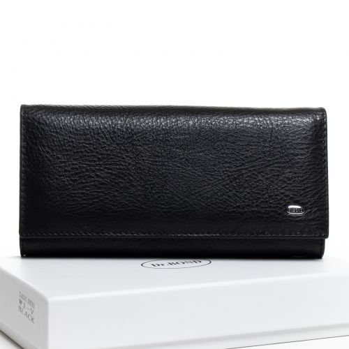 Кожаный женский кошелек черный DR. BOND W1-V black