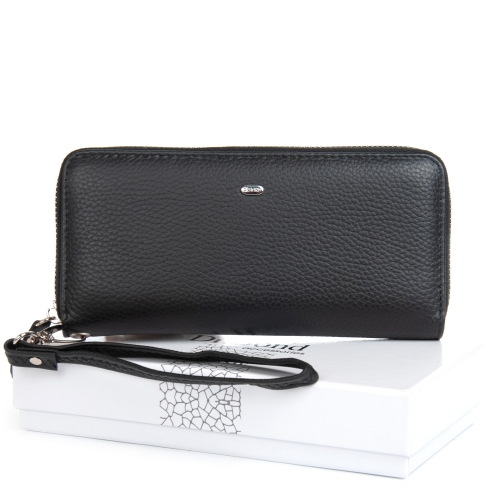 Кожаный черный женский кошелек DR. BOND W38 black