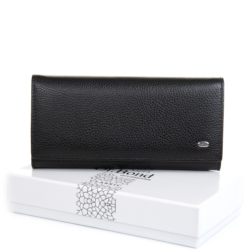 Чорний жіночий шкіряний гаманець DR. BOND W1-V-2 black