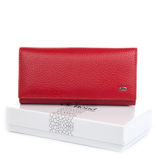 Женский красный кожаный кошелек DR. BOND W1-V-2 red