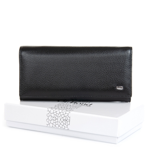 Женский кошелек черный кожаный DR. BOND W501-2 black