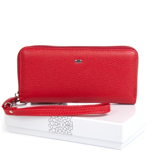 Кожаный женский красный кошелек DR. BOND W38 red