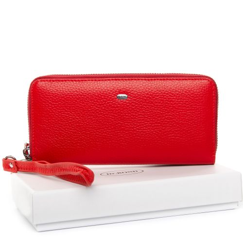 Шкіряний жіночий червоний гаманець DR. BOND W38 red