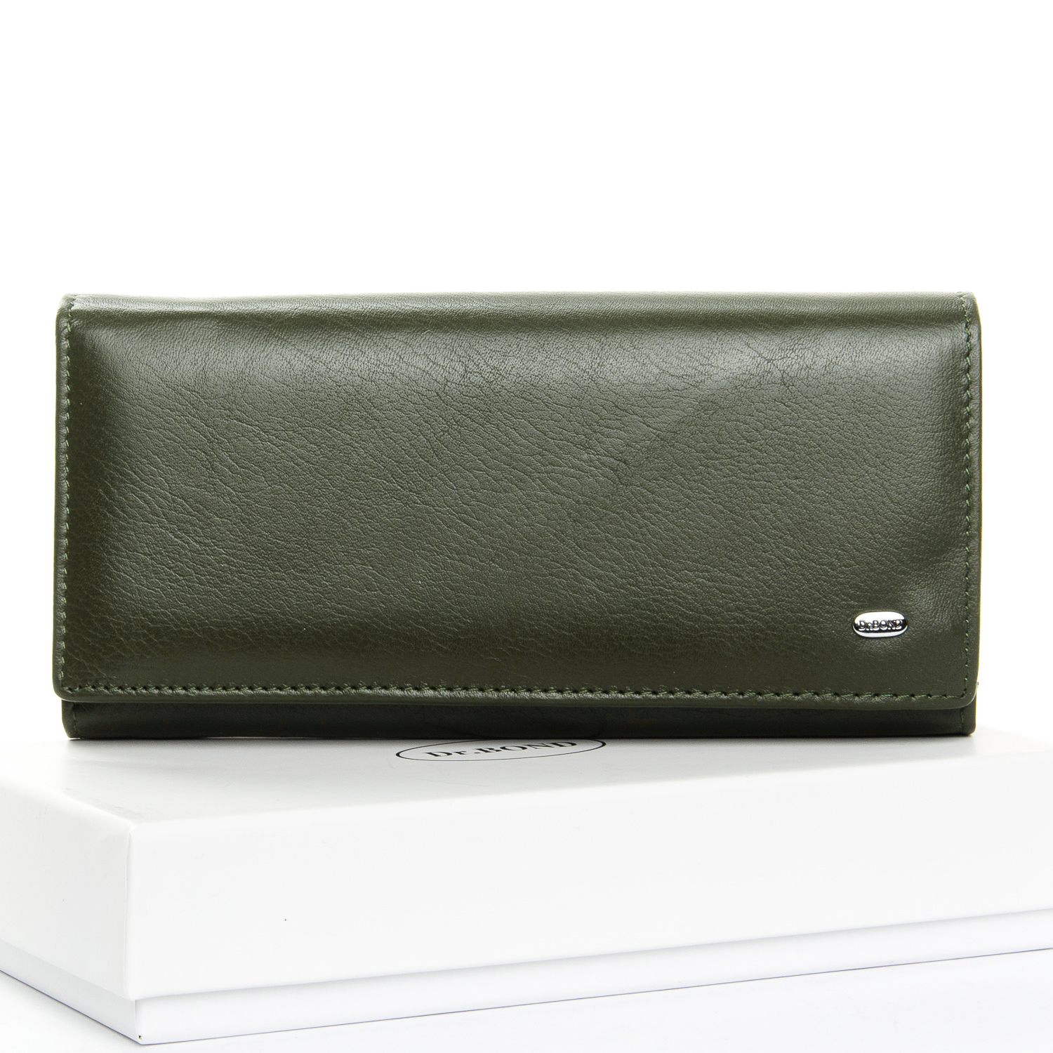 Жіночий шкіряний гаманець зелений DR. BOND W1-V dark-green