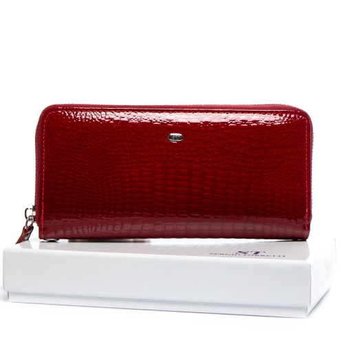 Лаковий червоний жіночий гаманець SERGIO TORRETTI W38 red