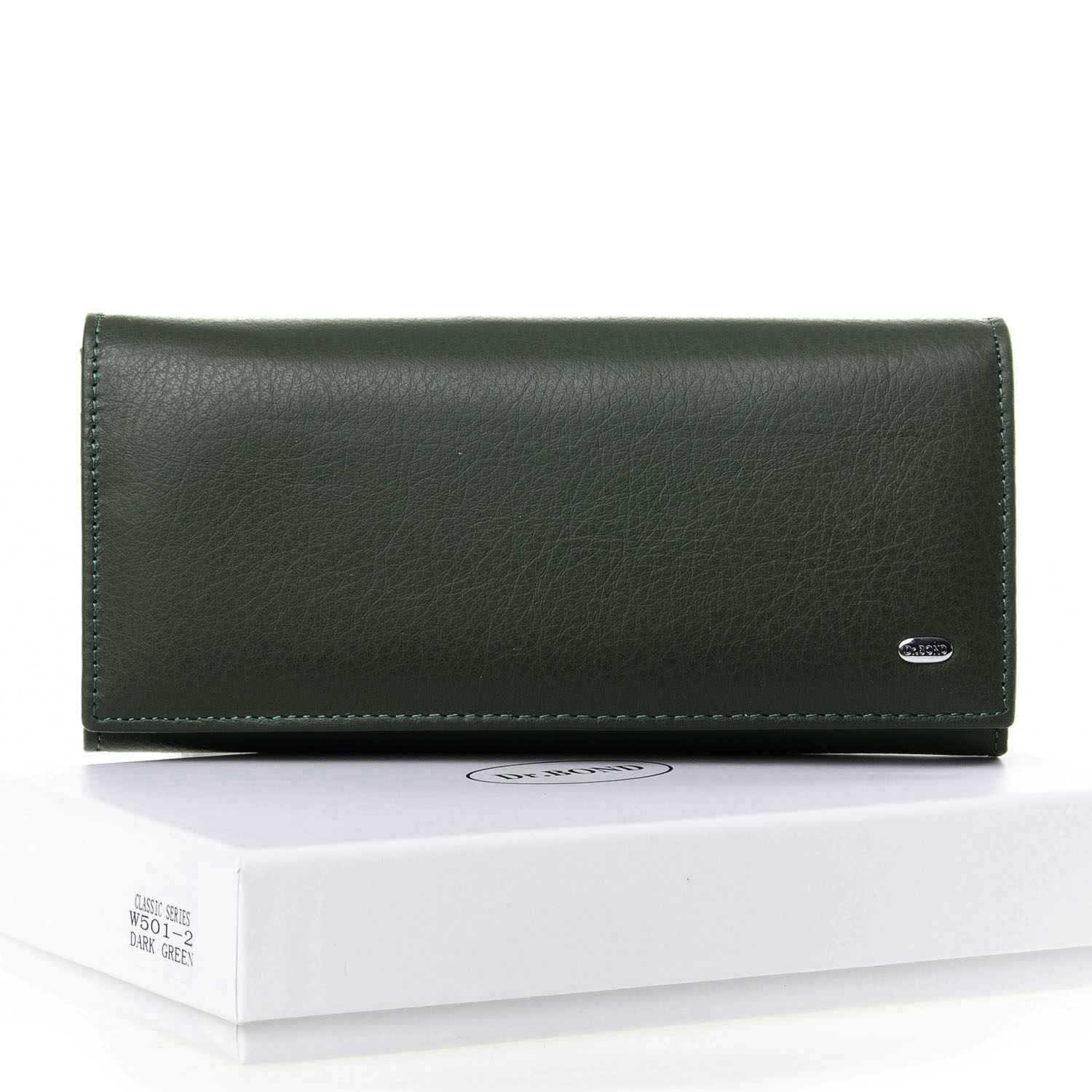 Кожаный кошелек женский зеленый DR. BOND W501-2 dark-green