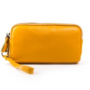 Жіночий шкіряний гаманець-косметичка 6002-9 yellow