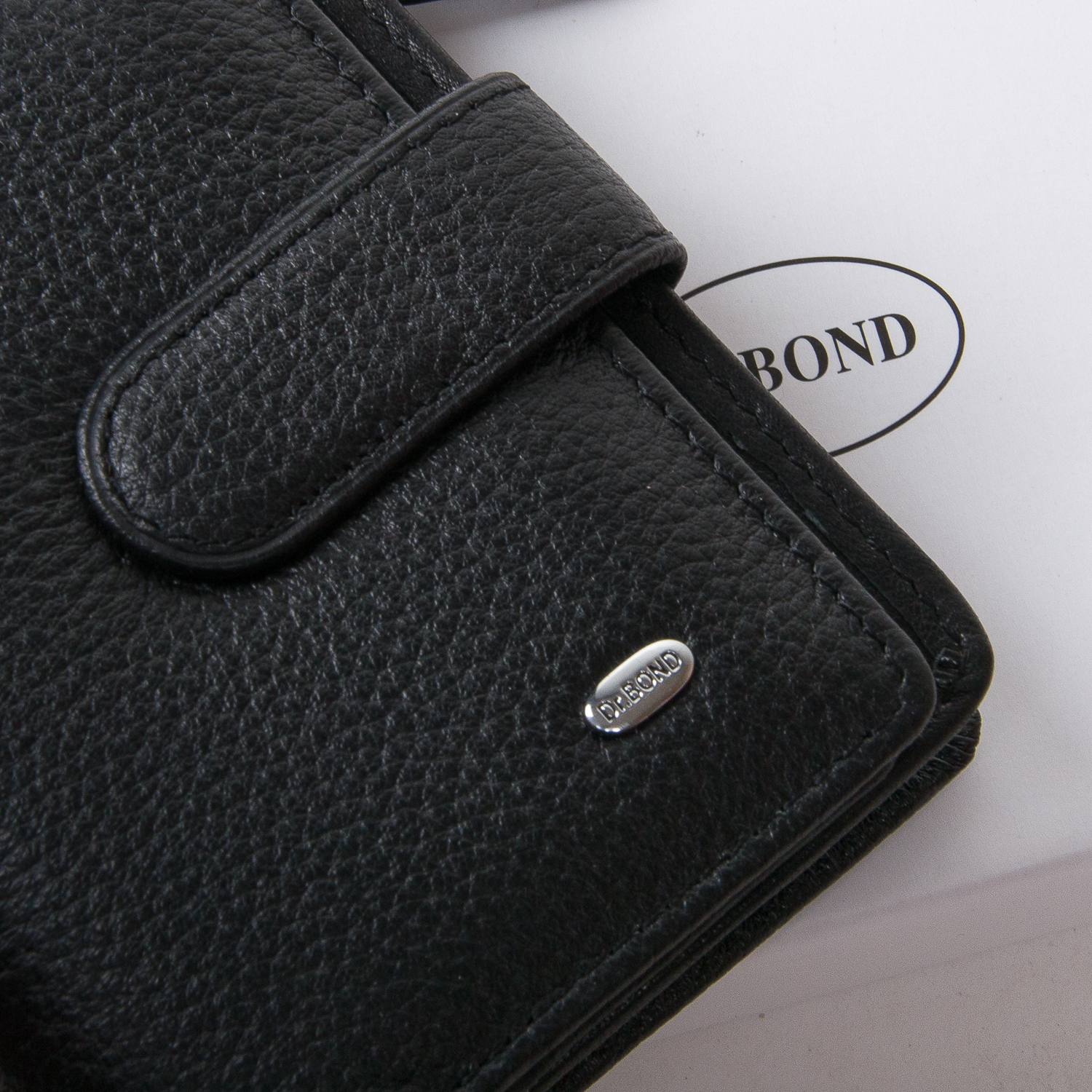 Шкіряний жіночий чорний гаманець DR. BOND WN-2 black