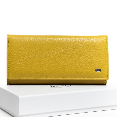 Кожаный кошелек женский желтый DR. BOND W1-V yellow