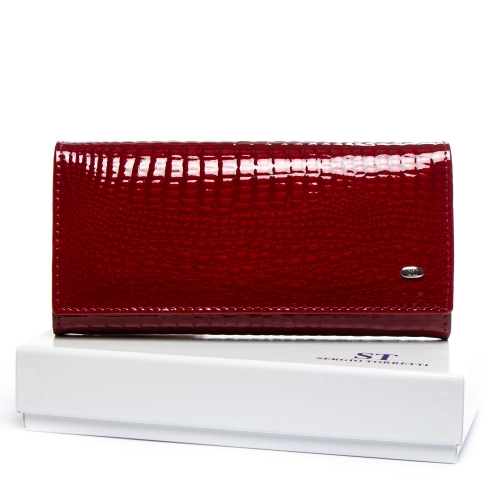 Червоний лаковий жіночий гаманець SERGIO TORRETTI W1-V-2 red