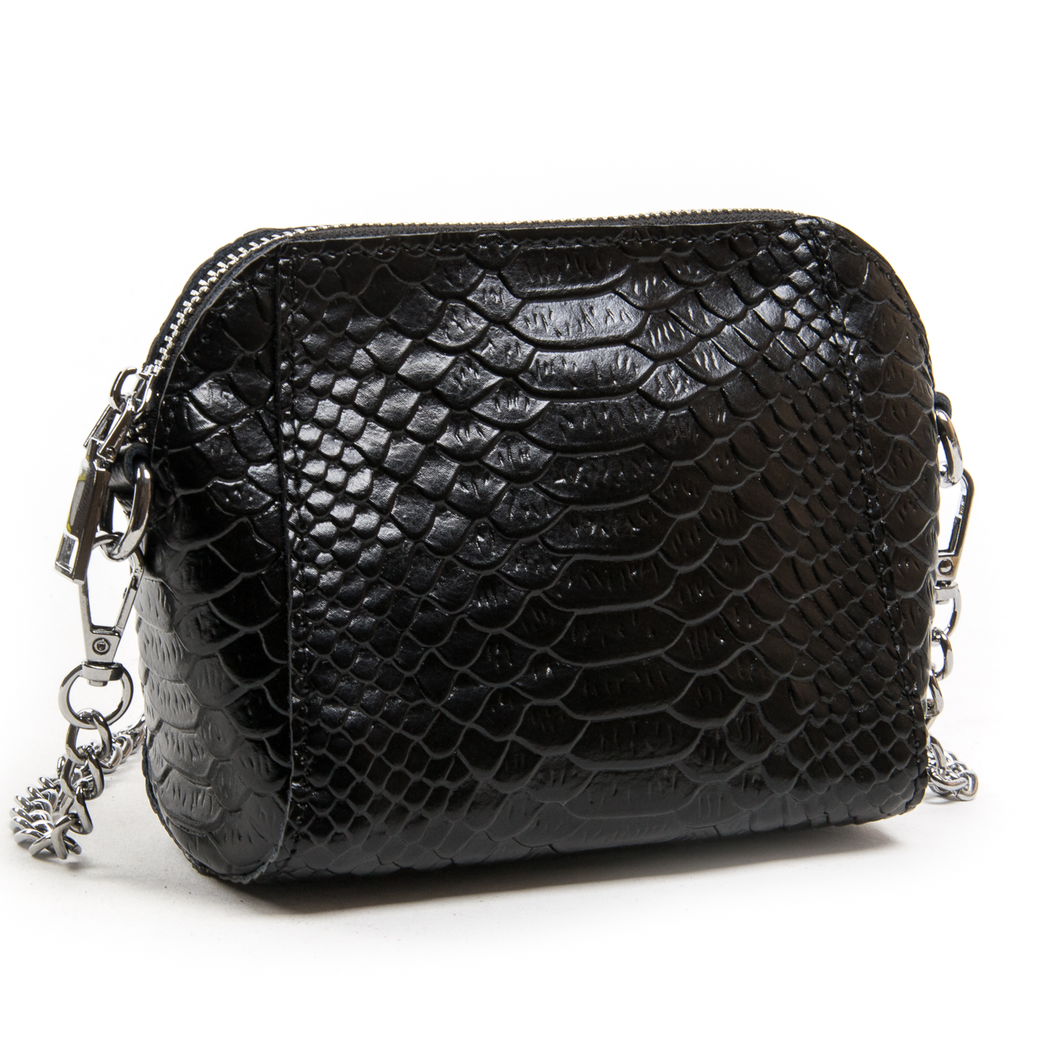 Компактна сумка чорна жіноча з натуральної щільної шкіри ALEX RAI 41-6009 black