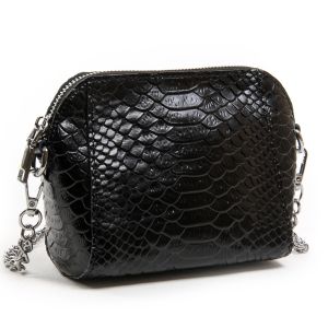 Компактная сумка черная женская из натуральной плотной кожи ALEX RAI 41-6009 black