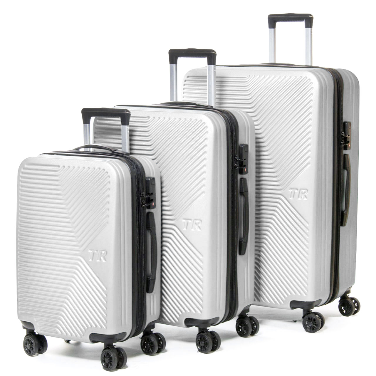Белый большой дорожный чемодан комплект 3 в 1 804 white