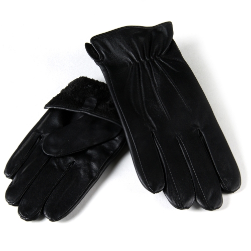 Перчатка Мужская кожа Paidi 231-6 black плюш