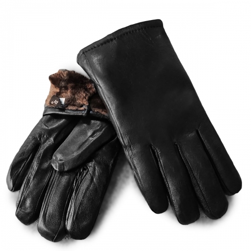Перчатка Мужская кожа Paidi 57-2 black мех