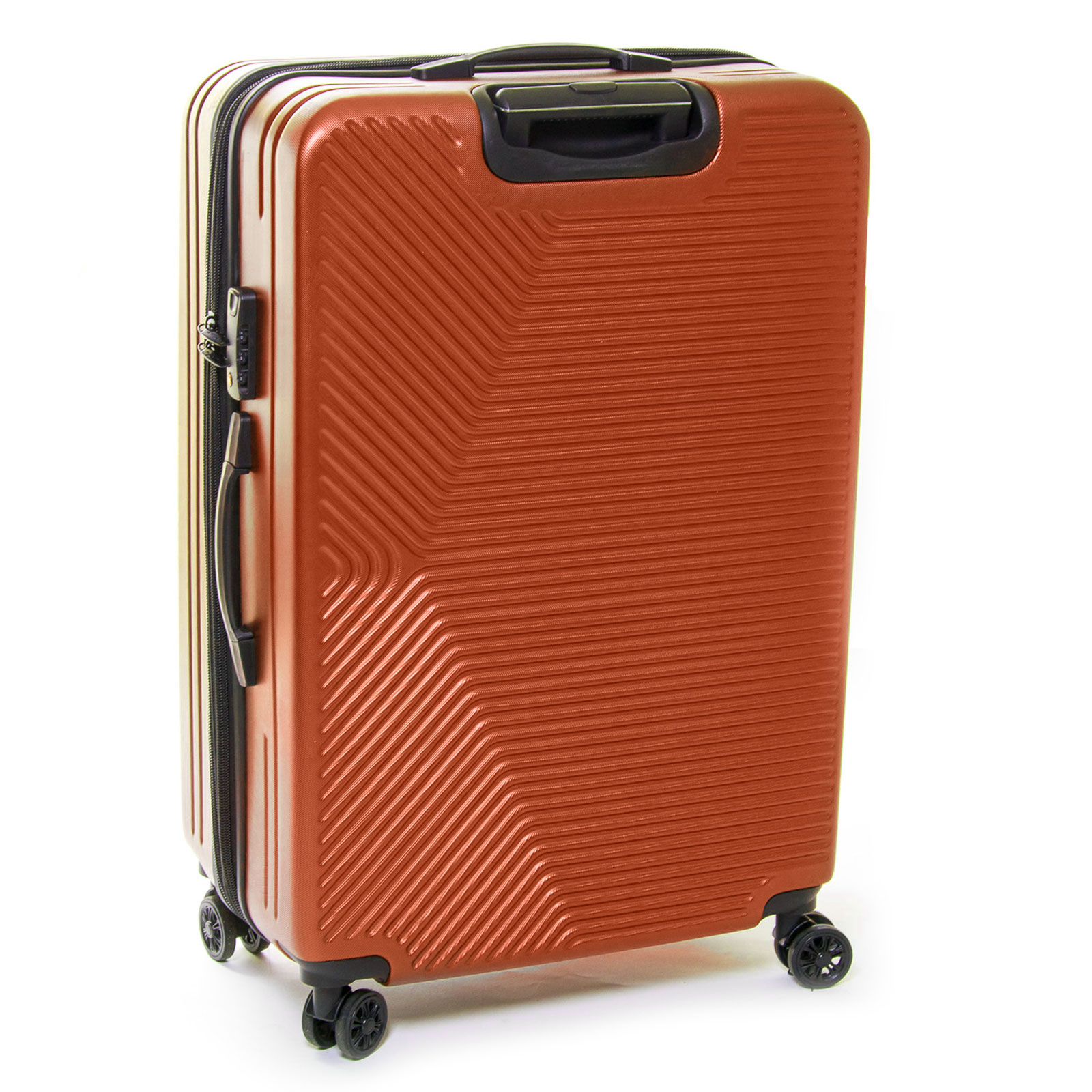 Дорожня помаранчева пластикова валіза комплект 3 в 1 804 orange
