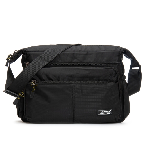 Сумка Чоловіча на плече нейлон Lanpad 8649 black почтальон