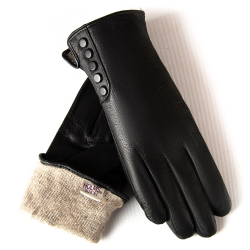 Перчатка Женская кожа-олень Holms F3-25-107 black шерсть