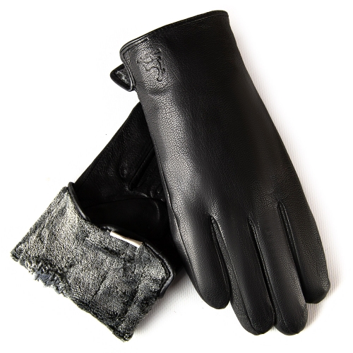 Перчатка Мужская кожа-олень Holms M2-25-002 black махра