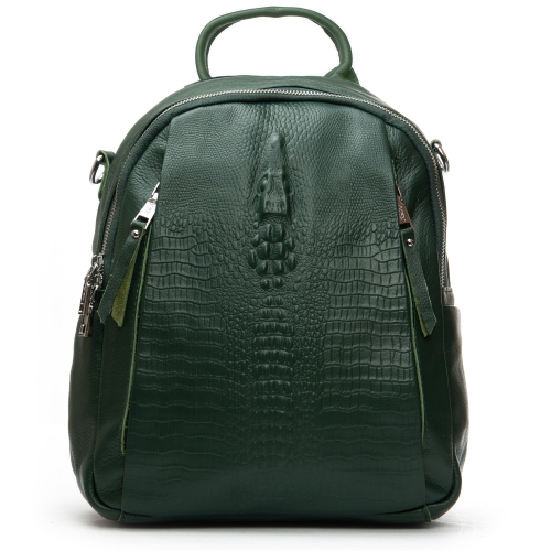 Сумка Шкіряна Жіноча Рюкзак ALEX RAI 8907-9 green croco