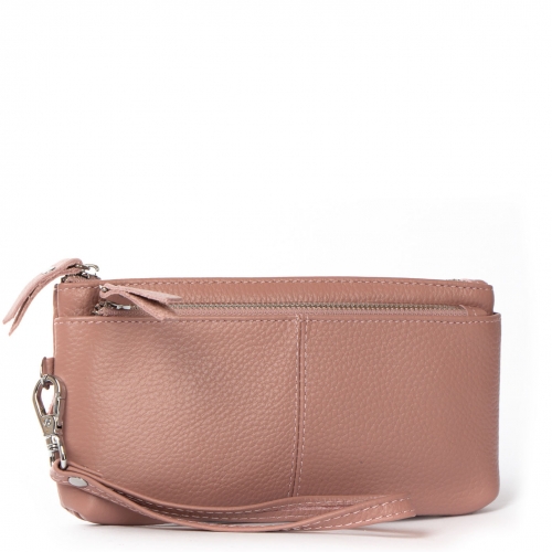 Косметичка шкіряна A-00276 pink