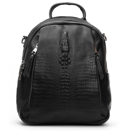 Сумка Шкіряна Жіноча Рюкзак ALEX RAI 8907-9 black croco