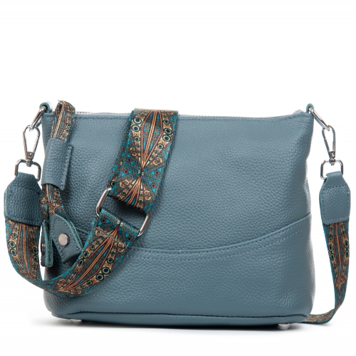 Сумка Шкіряна Жіноча Класична ALEX RAI 99120 l.blue