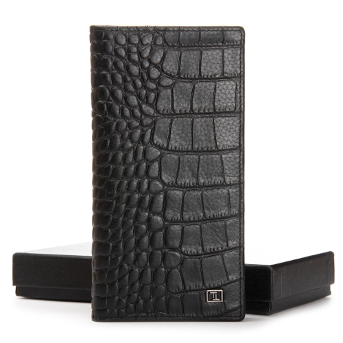 Кошелек BE Мужской кожа BRETTON 168-Q74 black croco