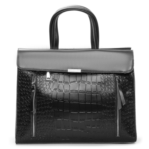 Сумка Женская Классическая кожа ALEX RAI 5052 black croco