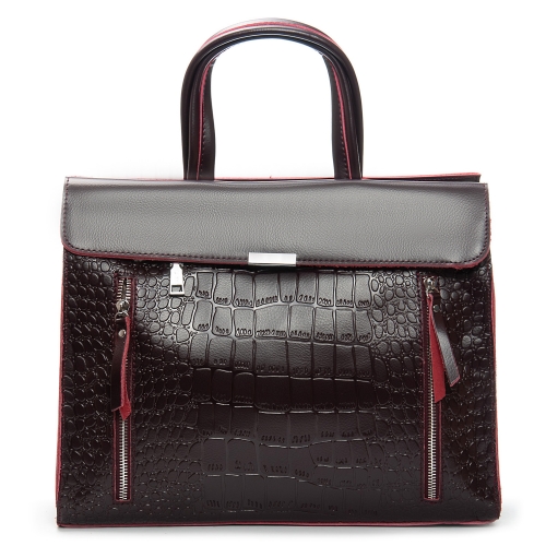 Сумка Женская Классическая кожа ALEX RAI 5052 bordo croco