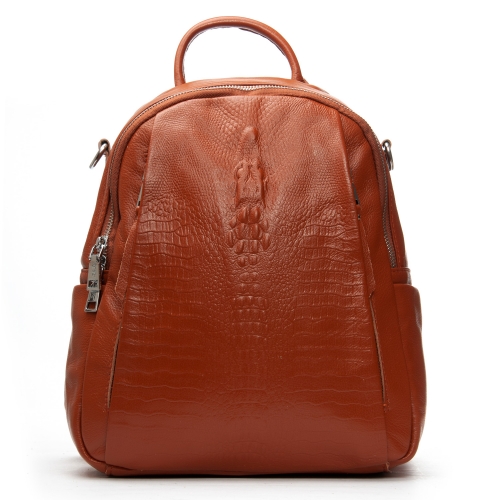 Сумка Женская Рюкзак кожа ALEX RAI 8907-9 camel croco