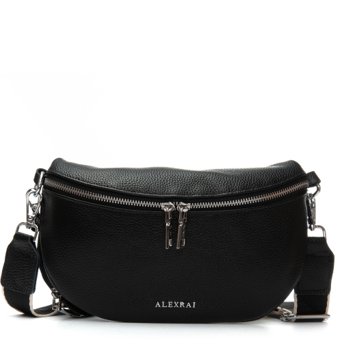 Сумка Женская Классическая кожа ALEX RAI 99127 black бананка