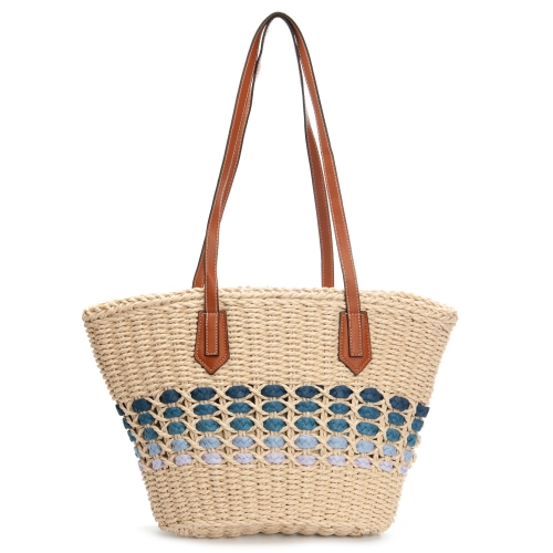 Сумка Женская Плетеная PODIUM 6150 beige blue
