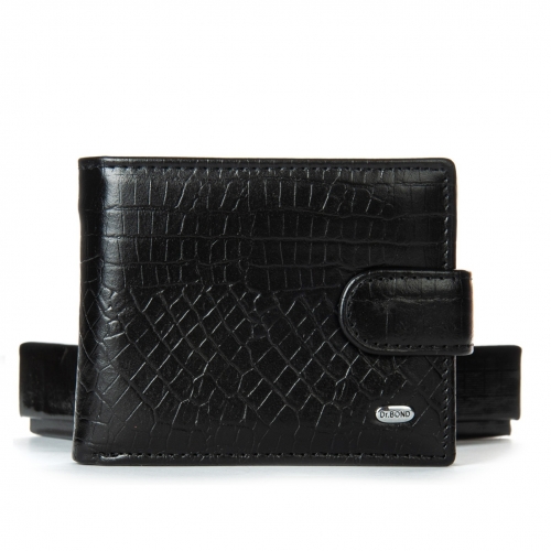 Чоловічий гаманець Classic із шкіри Croco DR. BOND M14CR1 black