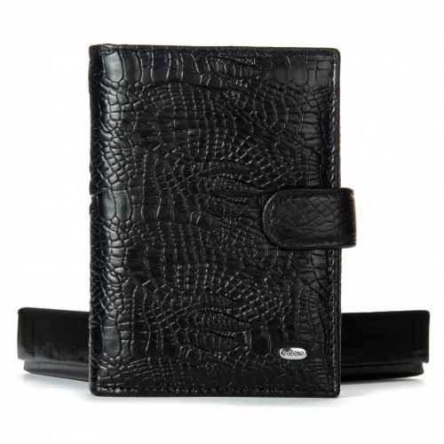 Чоловічий гаманець Classic із шкіри Croco DR. BOND M1CR2 black