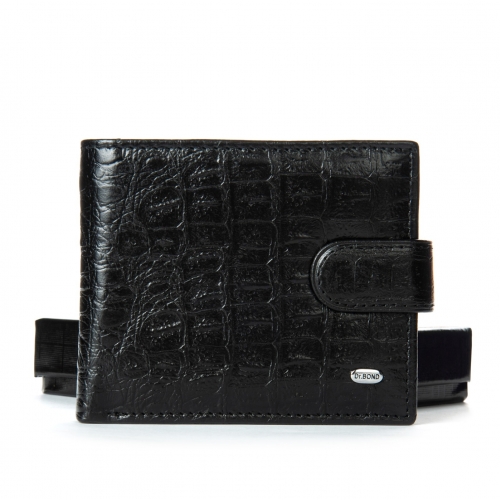 Чоловічий гаманець Classic із шкіри Croco DR. BOND M3CR1 black