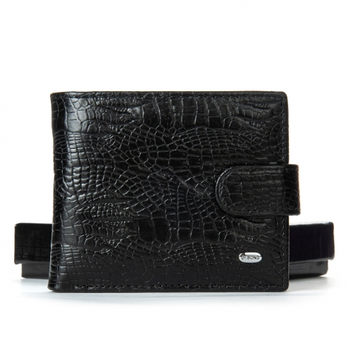 Чоловічий гаманець Classic із шкіри Croco DR. BOND M3CR2 black
