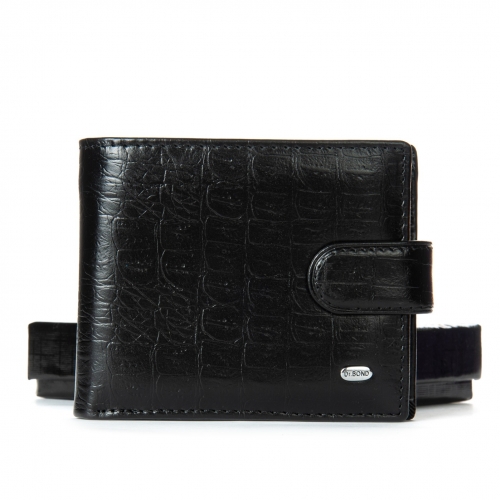 Чоловічий гаманець Classic із шкіри Croco DR. BOND M4CR1 black