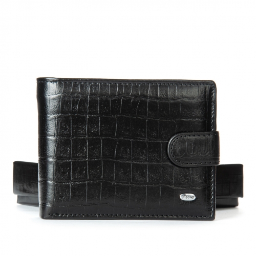 Чоловічий гаманець Classic із шкіри Croco DR. BOND MS-17CR1 black
