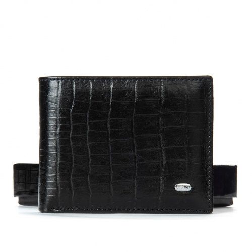 Чоловічий гаманець Classic із шкіри Croco DR. BOND MSM-1CR1 black
