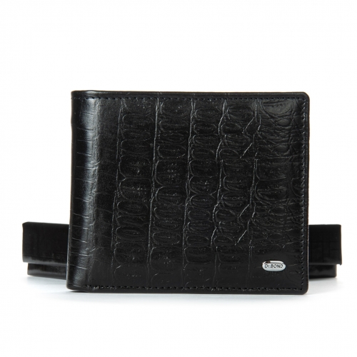 Чоловічий гаманець Classic із шкіри Croco DR. BOND MSM-3CR1 black
