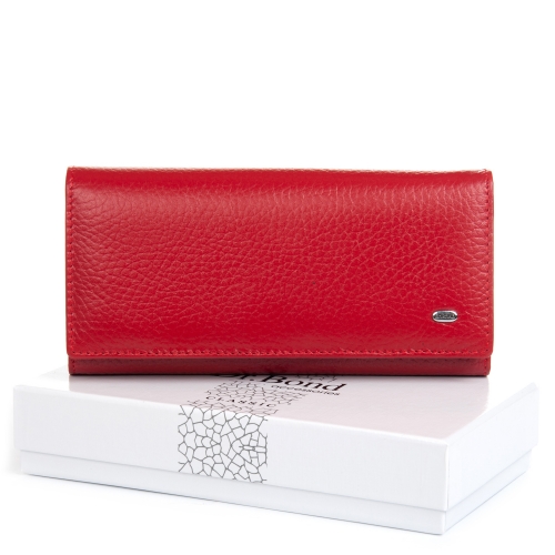 Кожаный кошелек красный женский DR. BOND W1-V red