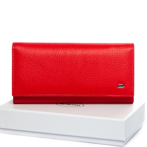 Шкіряний гаманець червоний жіночий DR. BOND W1-V red