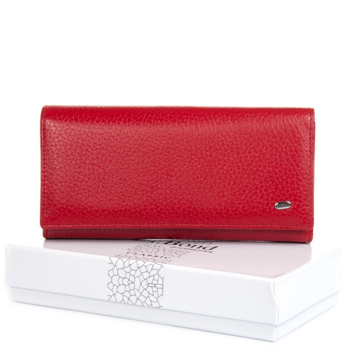 Красный кожаный женский кошелек DR. BOND W501 red