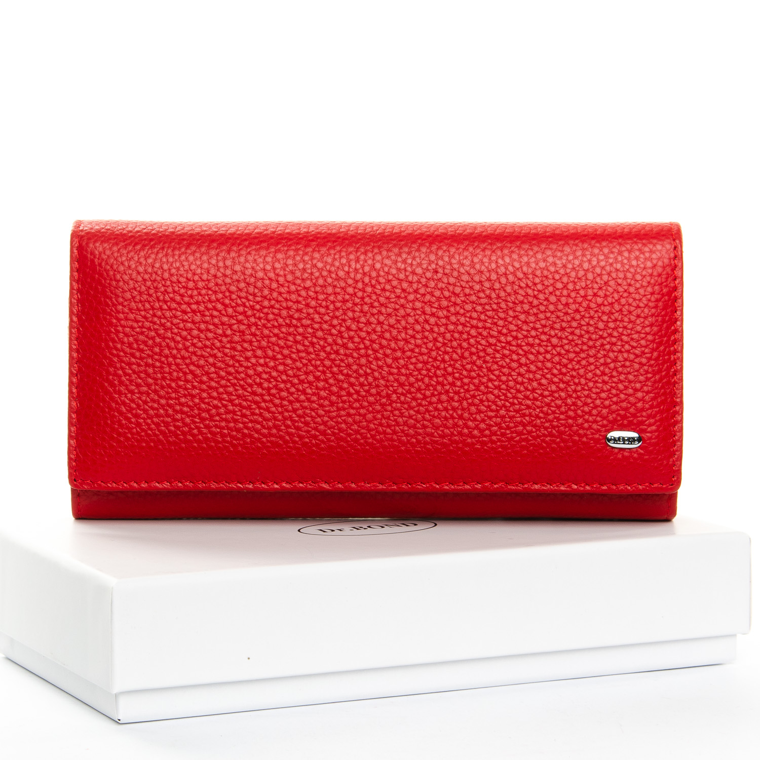 Красный кожаный женский кошелек DR. BOND W501 red