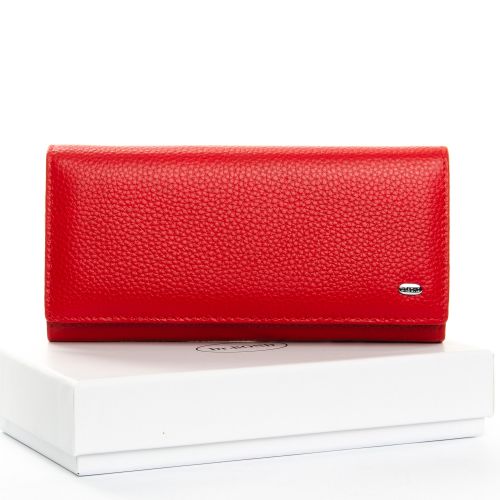 Червоний шкіряний жіночий гаманець DR. BOND W501 red