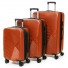 Дорожный оранжевый пластиковый чемодан комплект 3 в 1 804 orange - фото 1